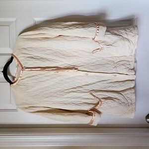 Vintage boudoir jacket - cream with peach trim